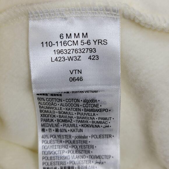 Nike Hoodie Girls Medium 5-6 Years Coconut Milk Pullover Swoosh Logo New (1141) - Picture 4 of 7